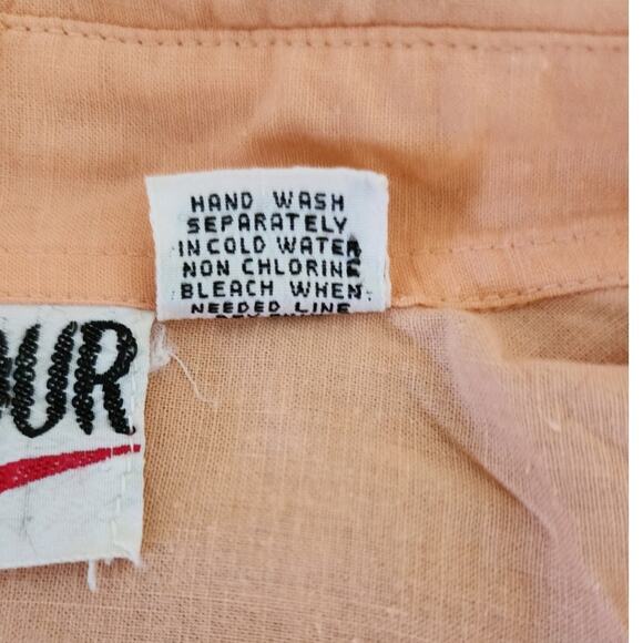 Vintage Detour Peach Short Sleeve Button Down Shirt with Chest Pockets Women's S - Picture 7 of 7